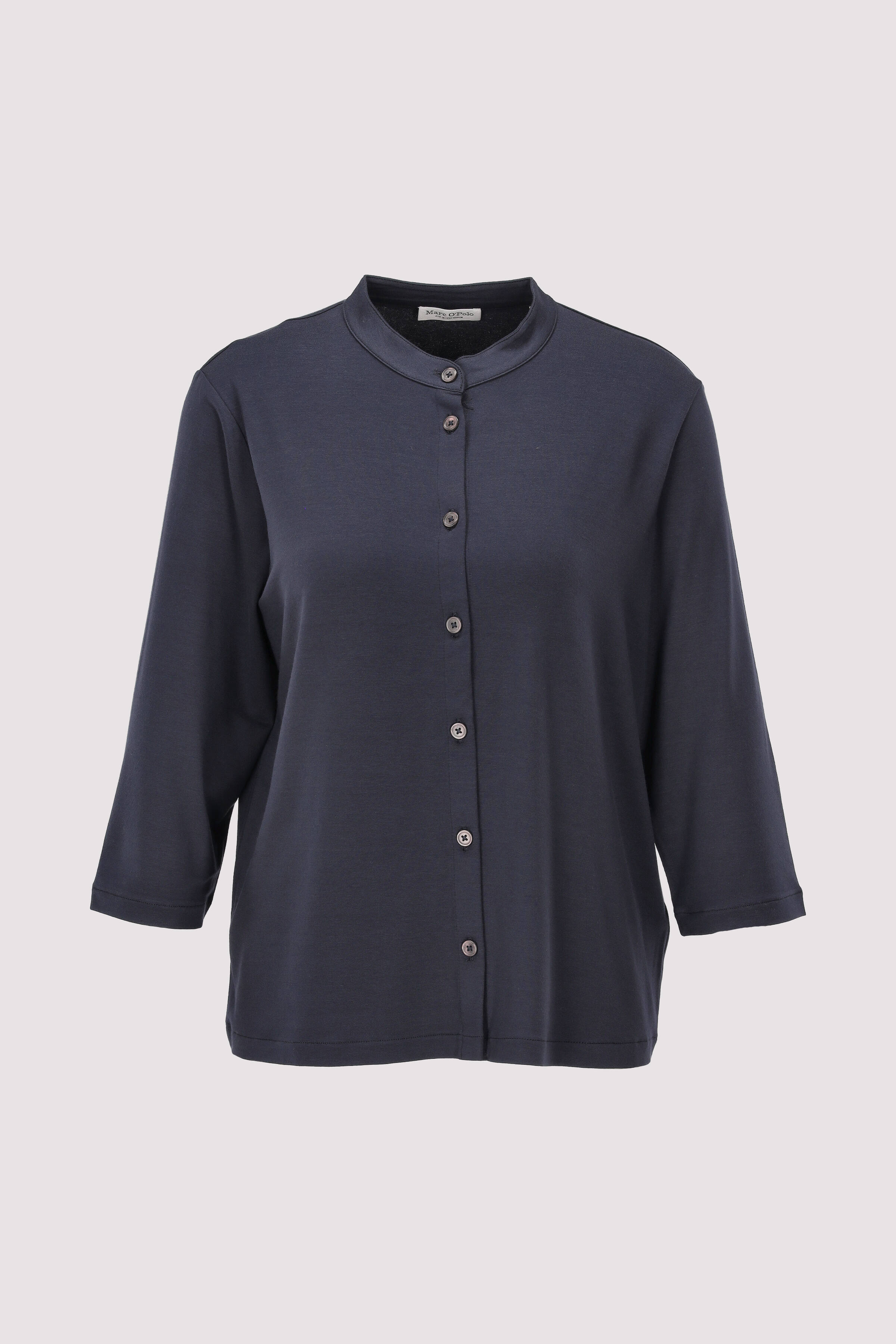 Jersey blouse, stand up collar